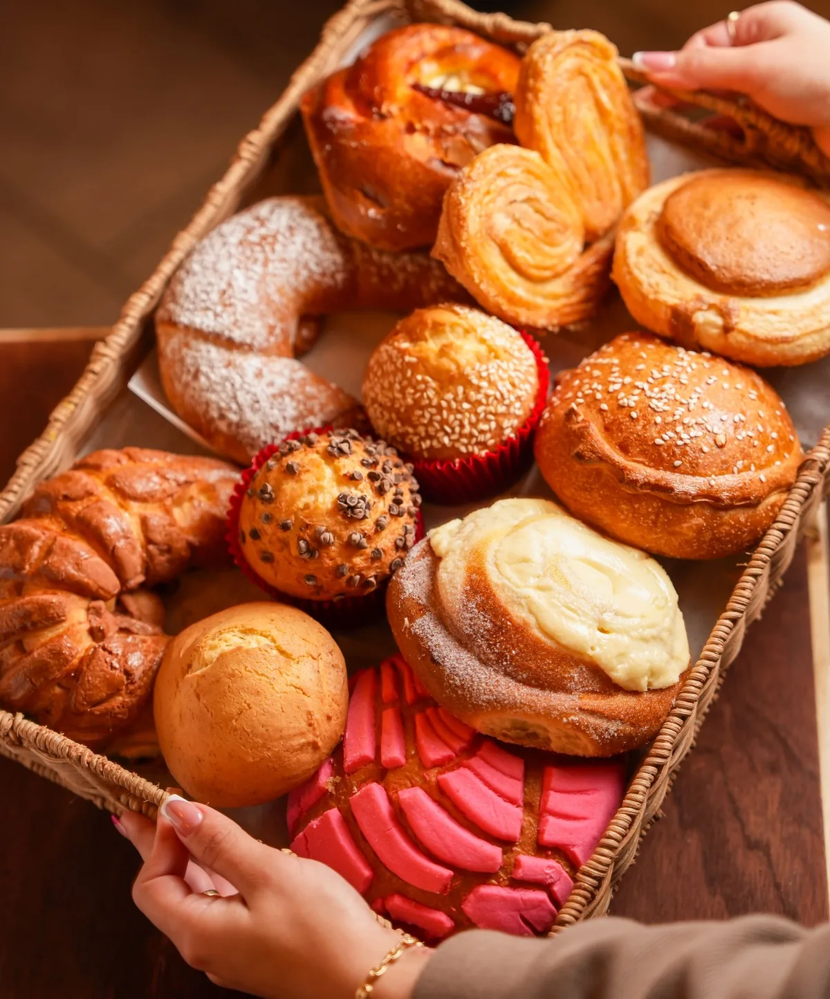 Assortment of freshly baked Mexican sweet bread